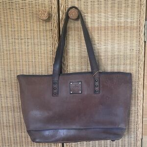 STS Ranchwear Dark Brown Leather Tote